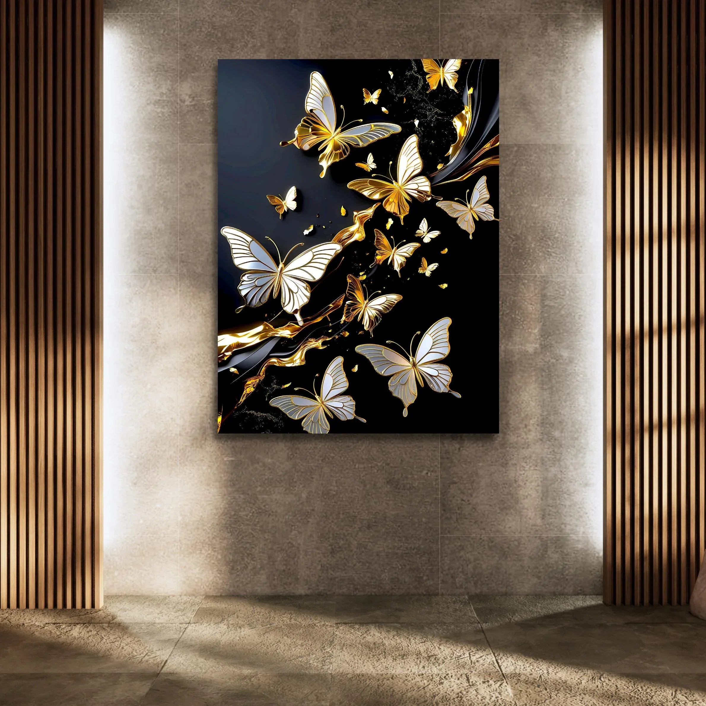 Gold Butterfly Canvas Wall Art: Elegant Modern Home Decor - AffinityArts 