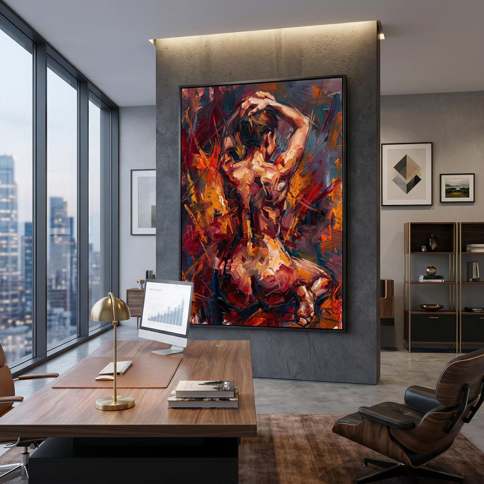 Abstract figure art print as meaningful gift in presentation packaging, powerful wall art for life transitions and personal growth