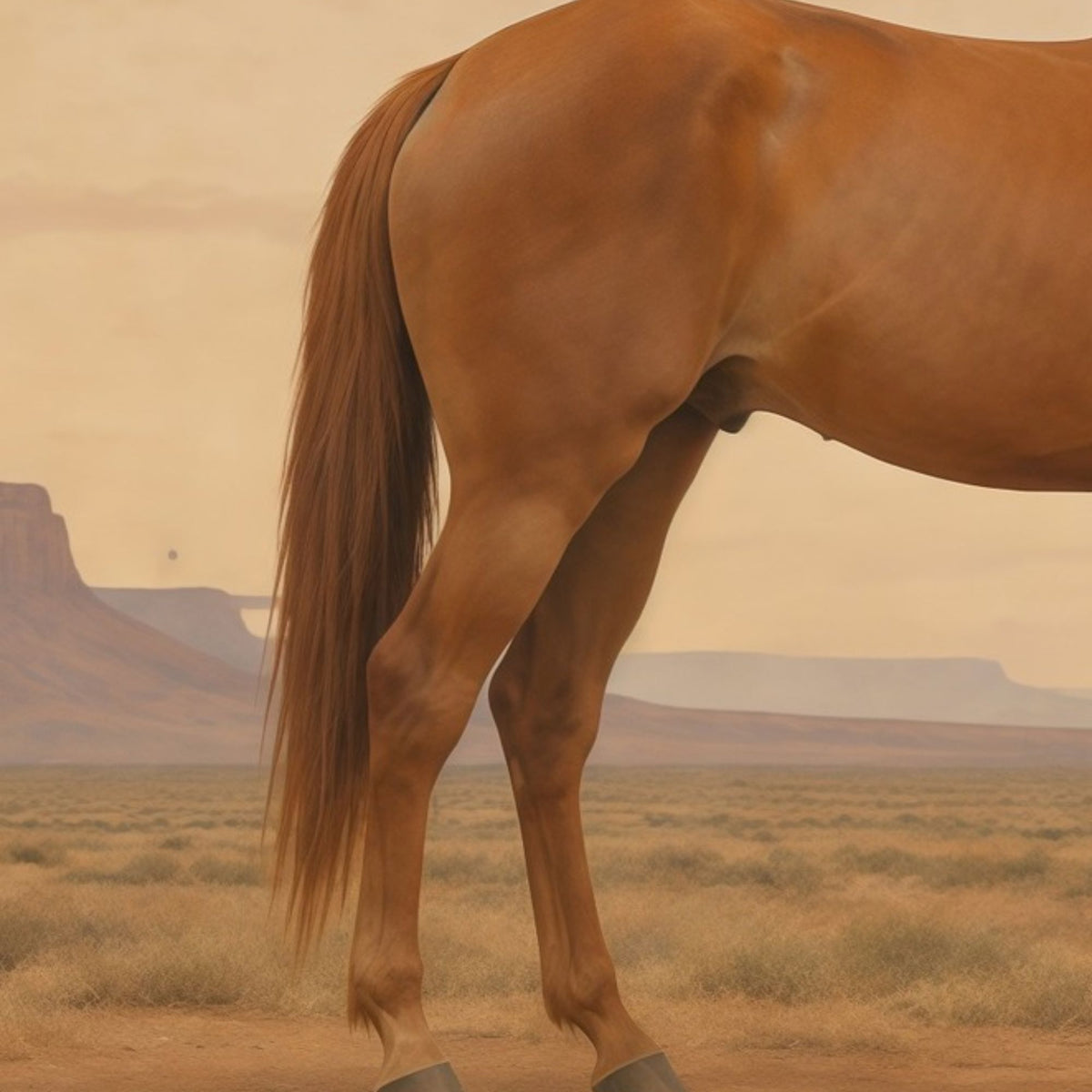 Modern Western Horse Wall Art | Neutral Desert Print