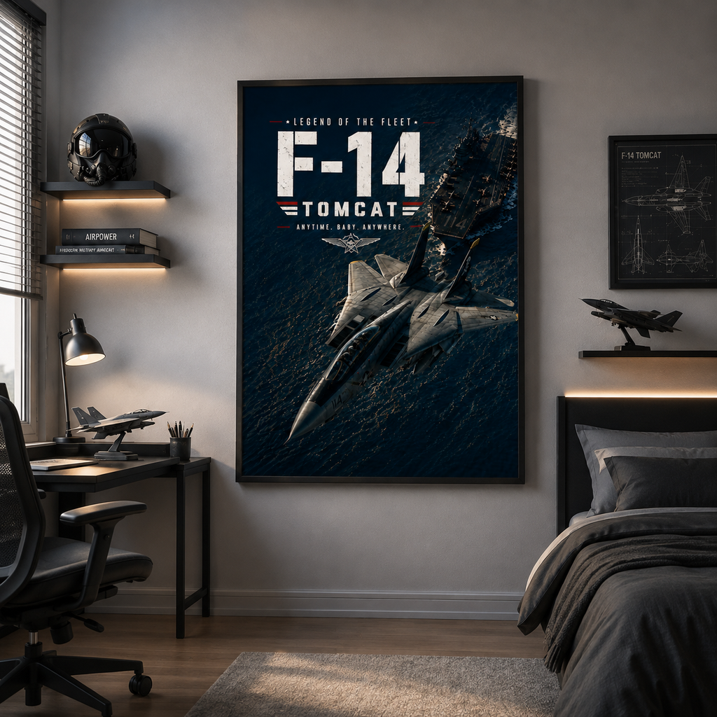 Man cave wall art bringing calm focus and history to a bedside wall