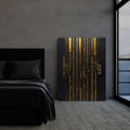 Cyberpunk Circuit Wall Art - Futuristic Gold Digital Code Canvas Print AffinityArts