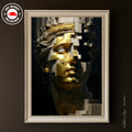 Gold Cubist Goddess Wall Art Poster, Marble Statue Abstract Print, Classical Sculpture Modern Art, Premium Paper AffinityArts