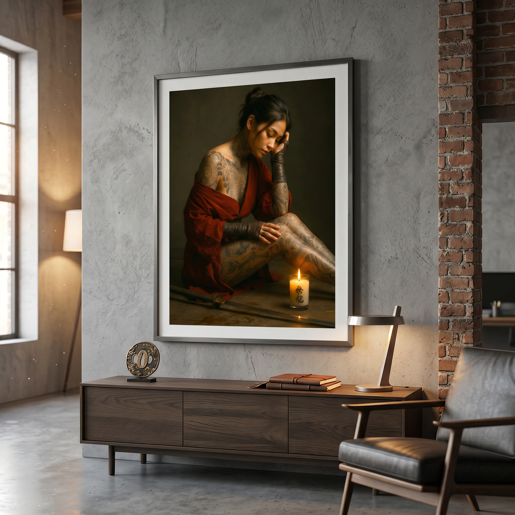 This japanese wall art doesn't fill the room — it settles into it, like a thought you finally stopped fighting