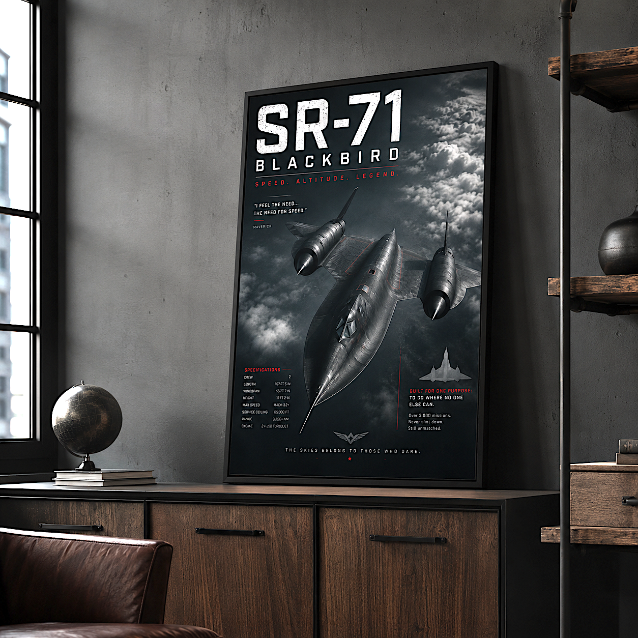 Choose poster or digital file — one jet wall art design, your format
