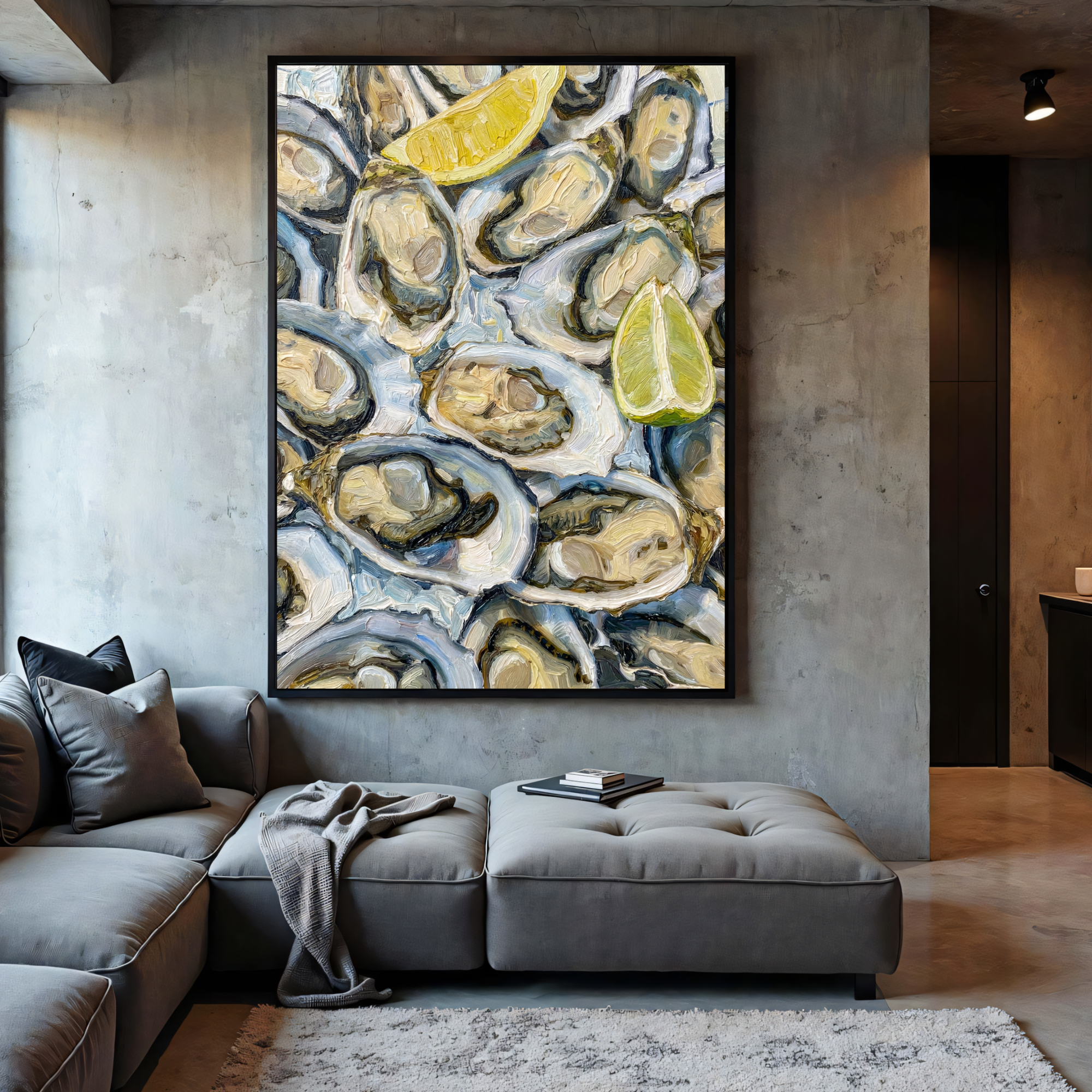 Oyster Wall Art Print Seafood Painting | Fresh Lemon | Kitchen Wall Decor AffinityArts