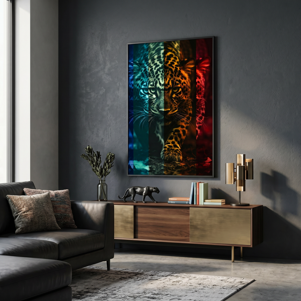 Canvas wall art leopard print — gallery wrap 1.5", ready to hang