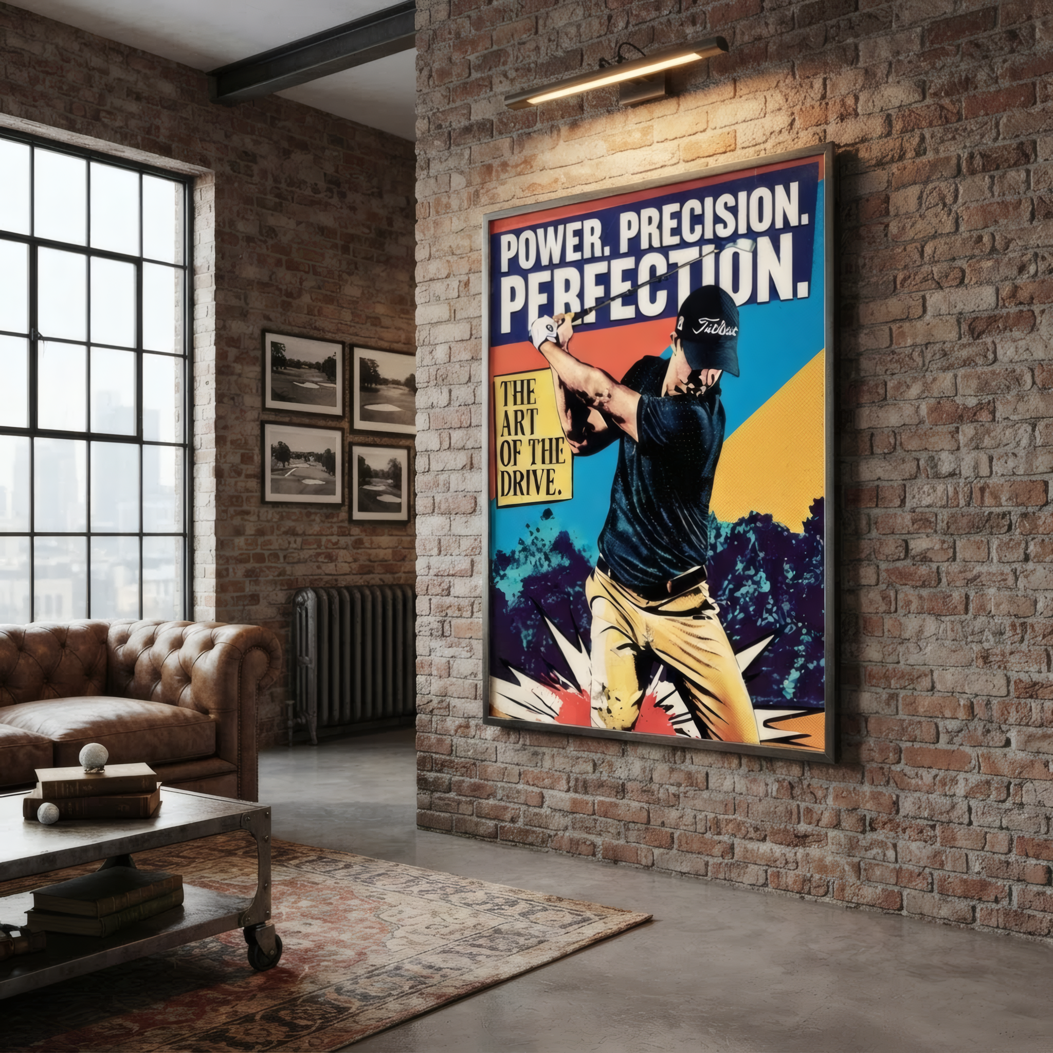 Golf wall art print — vintage golf art, pop art style sports poster, premium matte, gallery quality