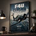 F4U Corsair fighter plane soaring over the Pacific, capturing wartime courage and freedom in the sky