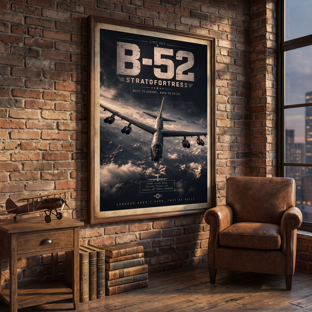 B52 art print — premium archival matte paper, ready to frame, ships in protective tube