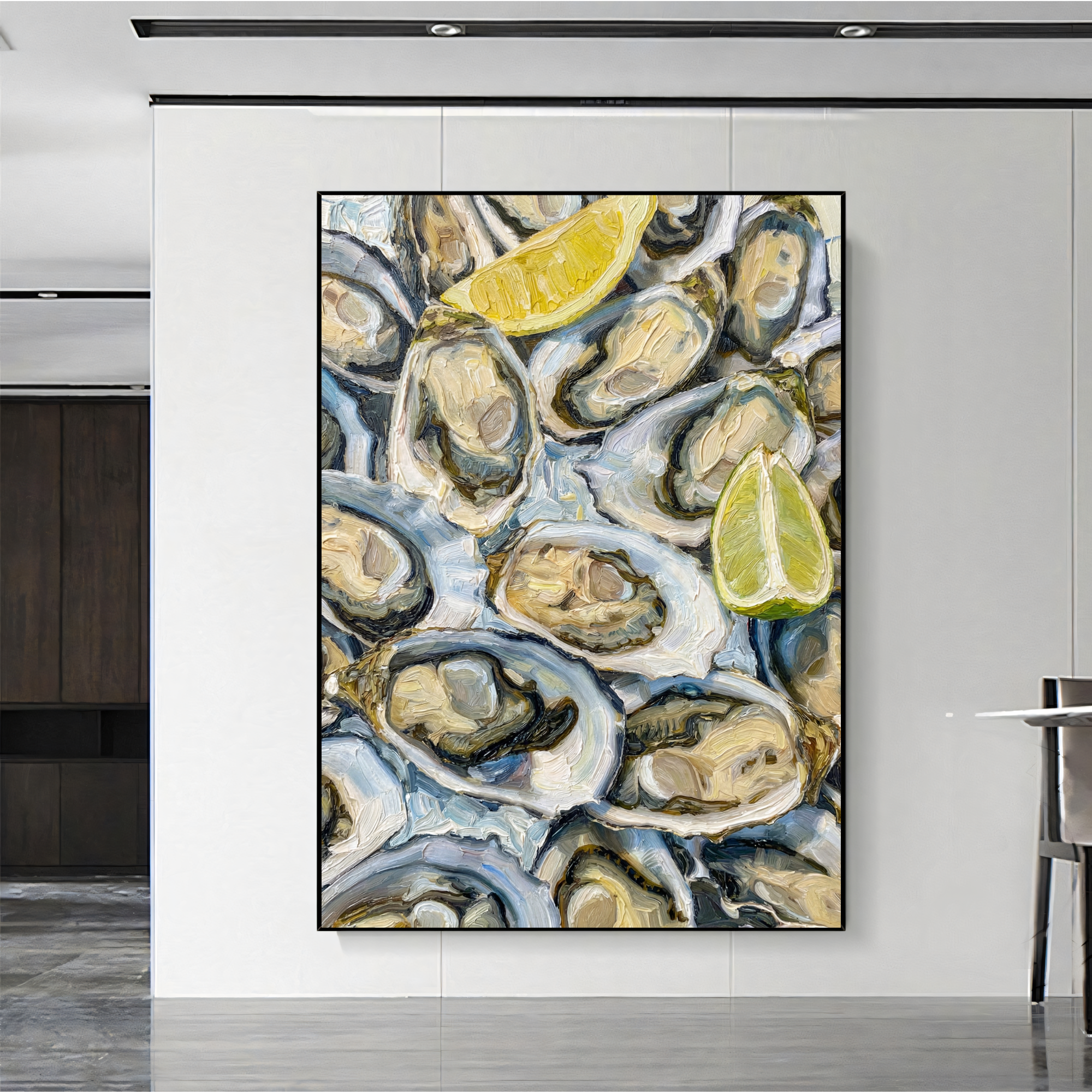 Oyster Wall Art Print Seafood Painting | Fresh Lemon | Kitchen Wall Decor AffinityArts