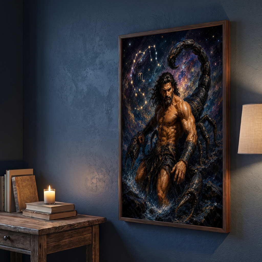 The scorpion watches over the room, steady and unshaken