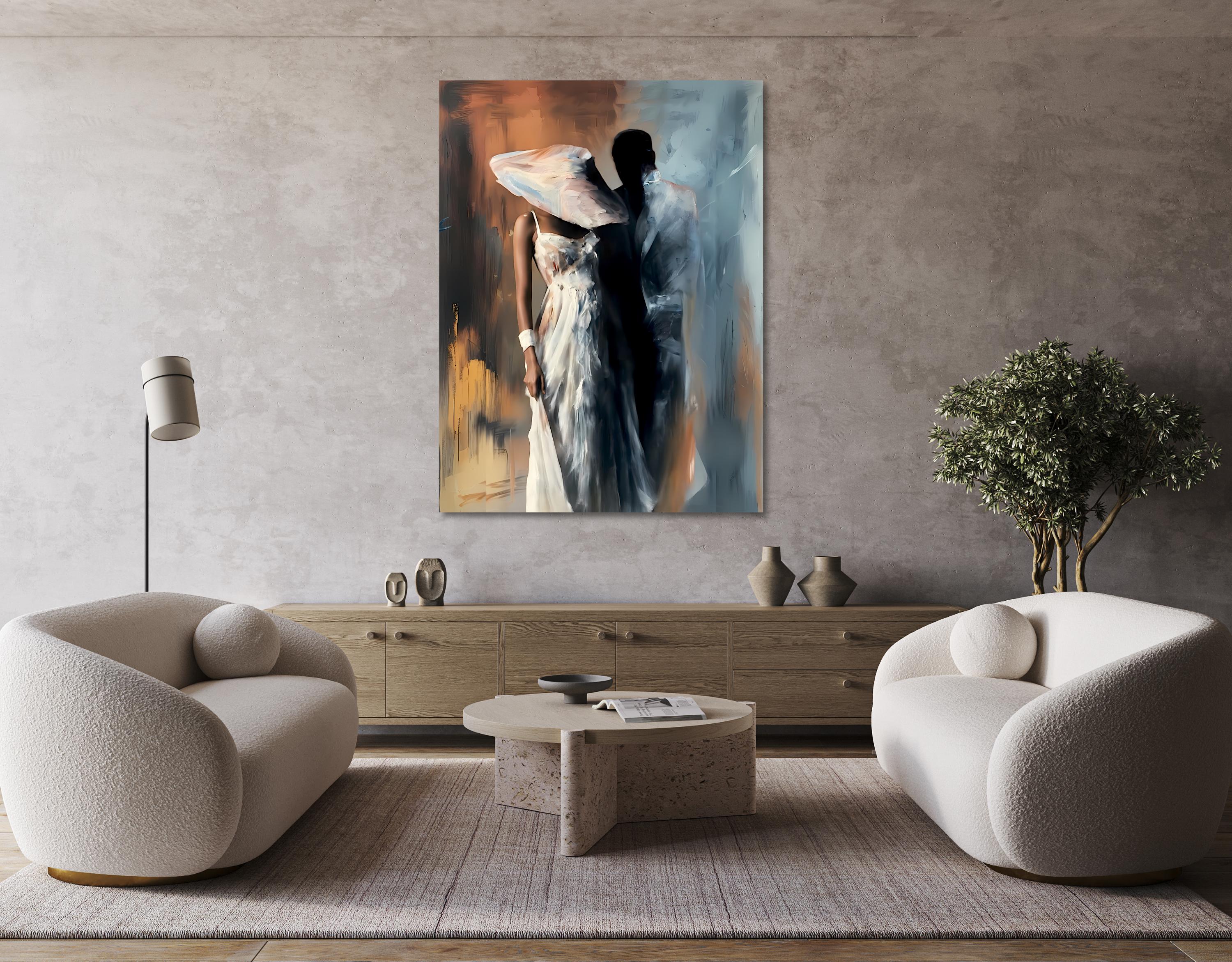 Abstract Couple Canvas Art: Romantic Bedroom Wall Decor AffinityArts