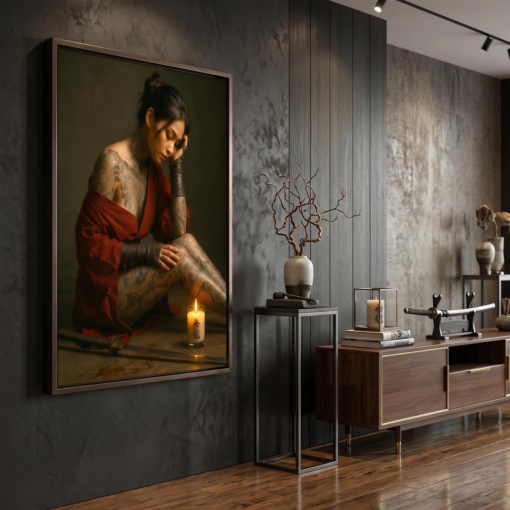 This japanese wall art doesn't fill the room — it settles into it, like a thought you finally stopped fighting
