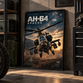 AH-64 Apache helicopter poster printed on premium matte paper