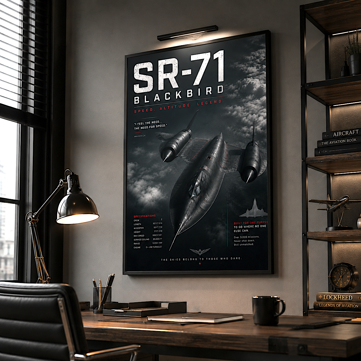 sr 71 poster print — aviation wall art, 24x36