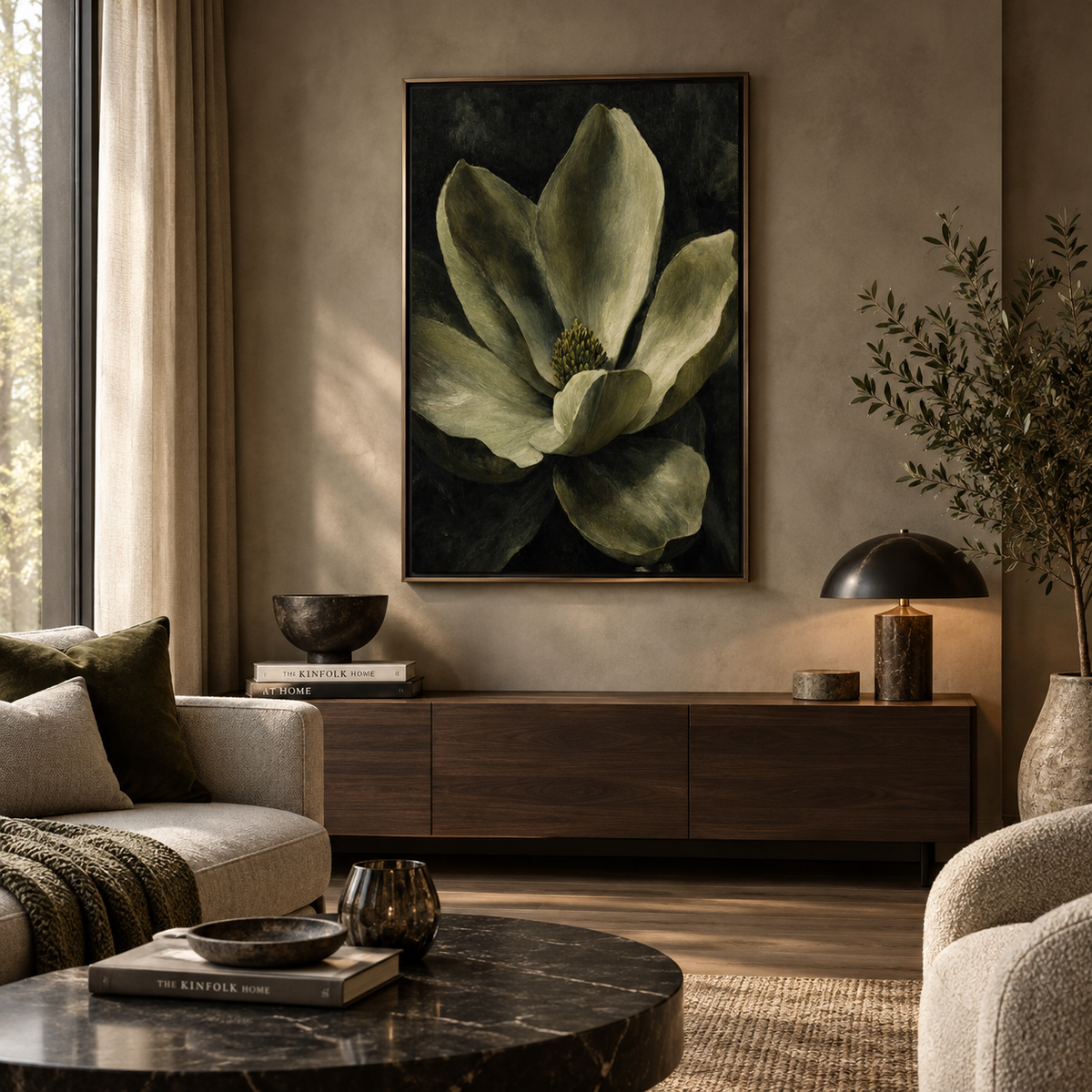 Magnolia poster on thick, premium matte paper with a smooth non-glossy surface, shown unframed