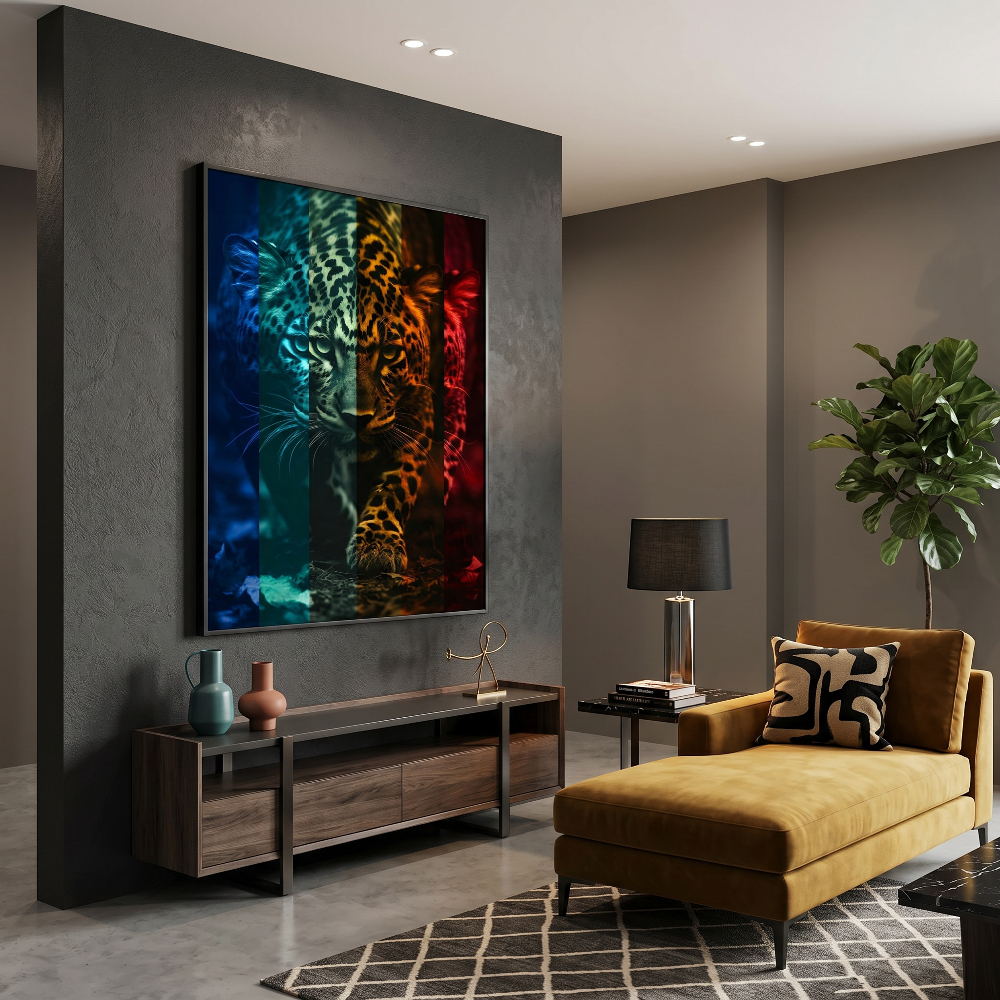 Canvas wall art leopard print — gallery wrap 1.5", ready to hang
