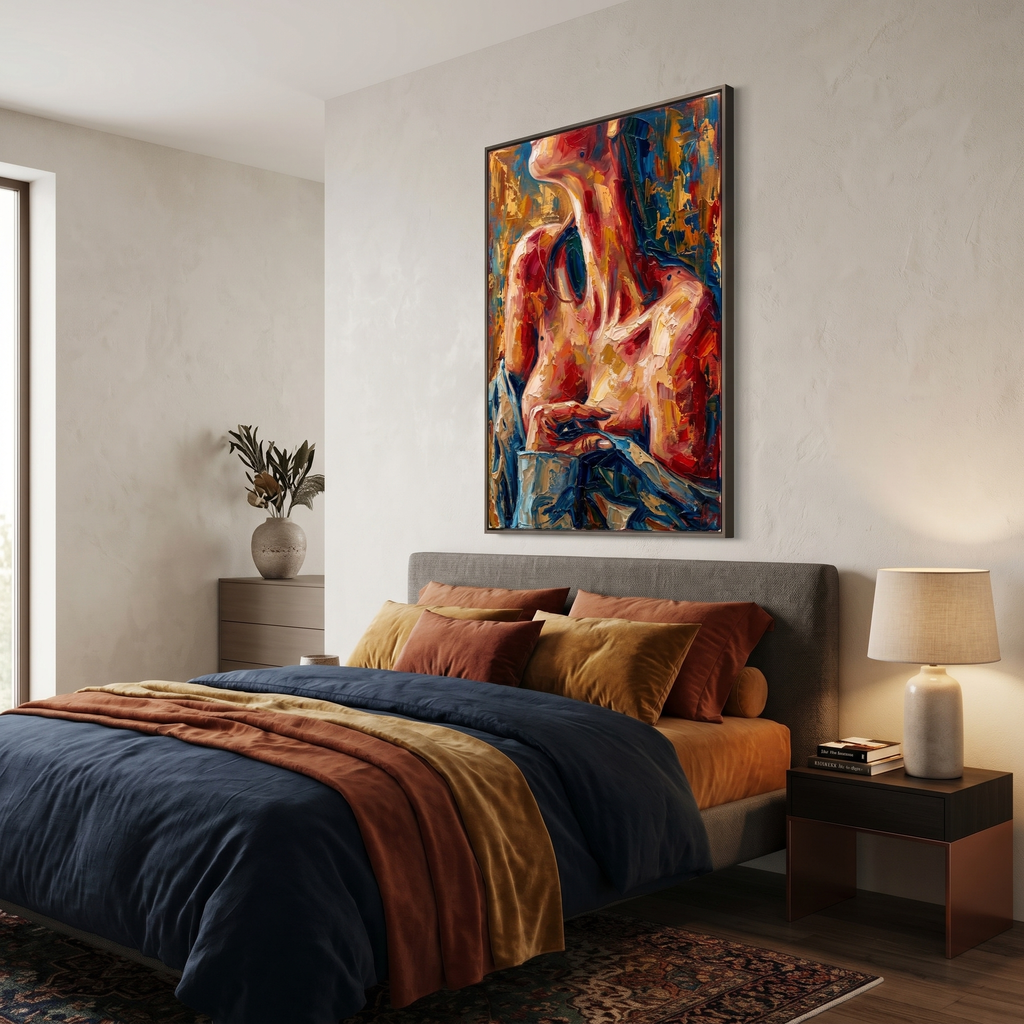 Premium matte abstract print — archival ink, 250gsm, gallery quality, large wall art for bedroom or living room
