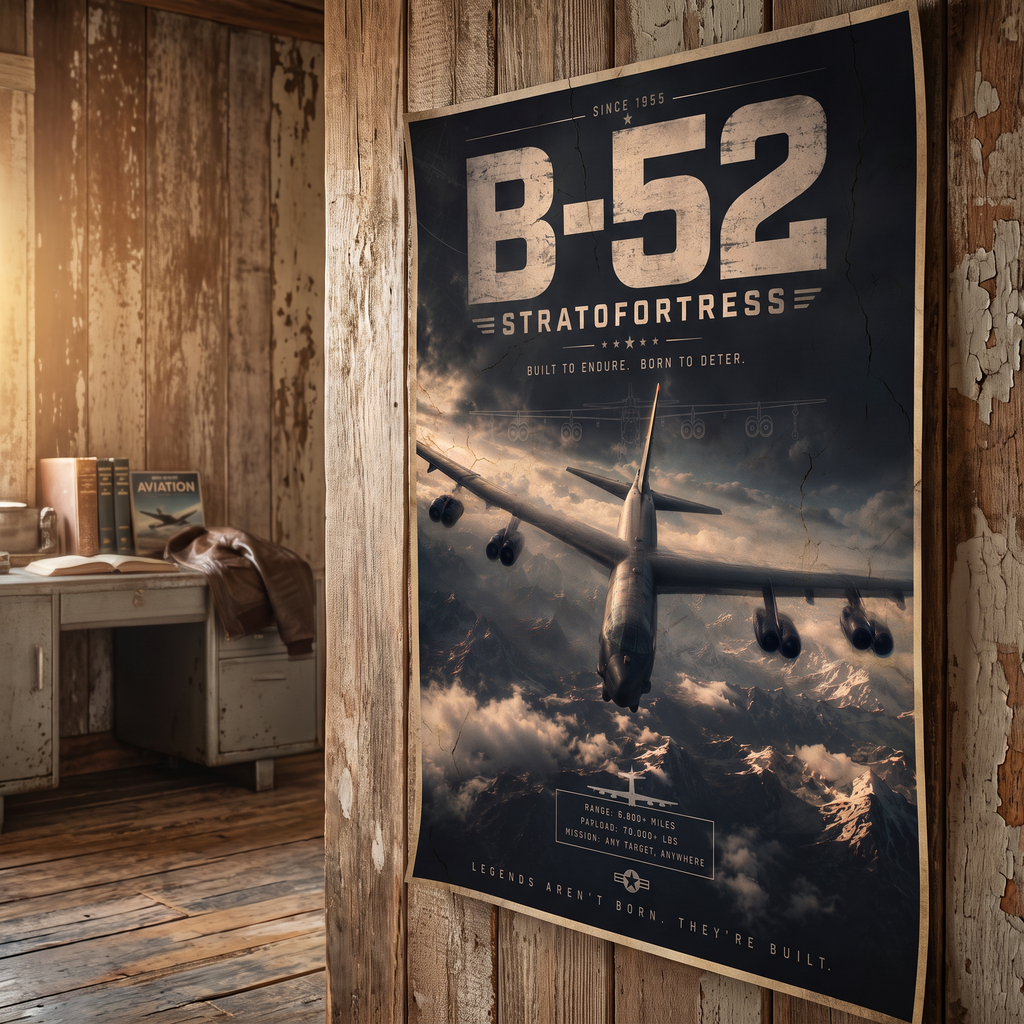 B 52 Wall Art | Aviation Art Print | Cold War Poster