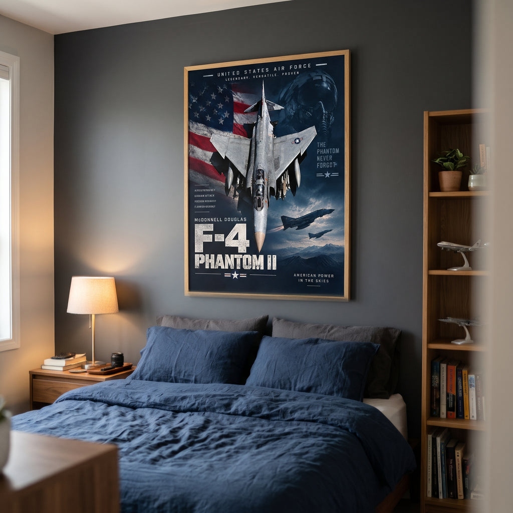 Air force wall art with the headline “Legendary. Versatile. Proven.” at the top