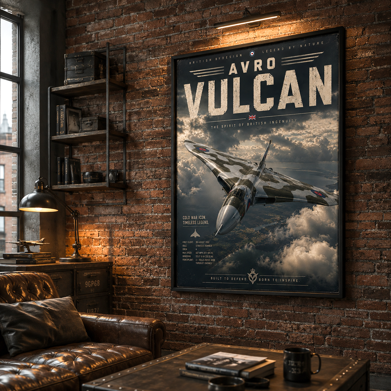 vulcan artwork detail — camo texture and RAF roundel up close