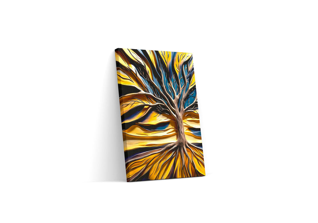 Tree of Life Canvas Art: Abstract Golden Leaves, Modern Nature Print AffinityArts