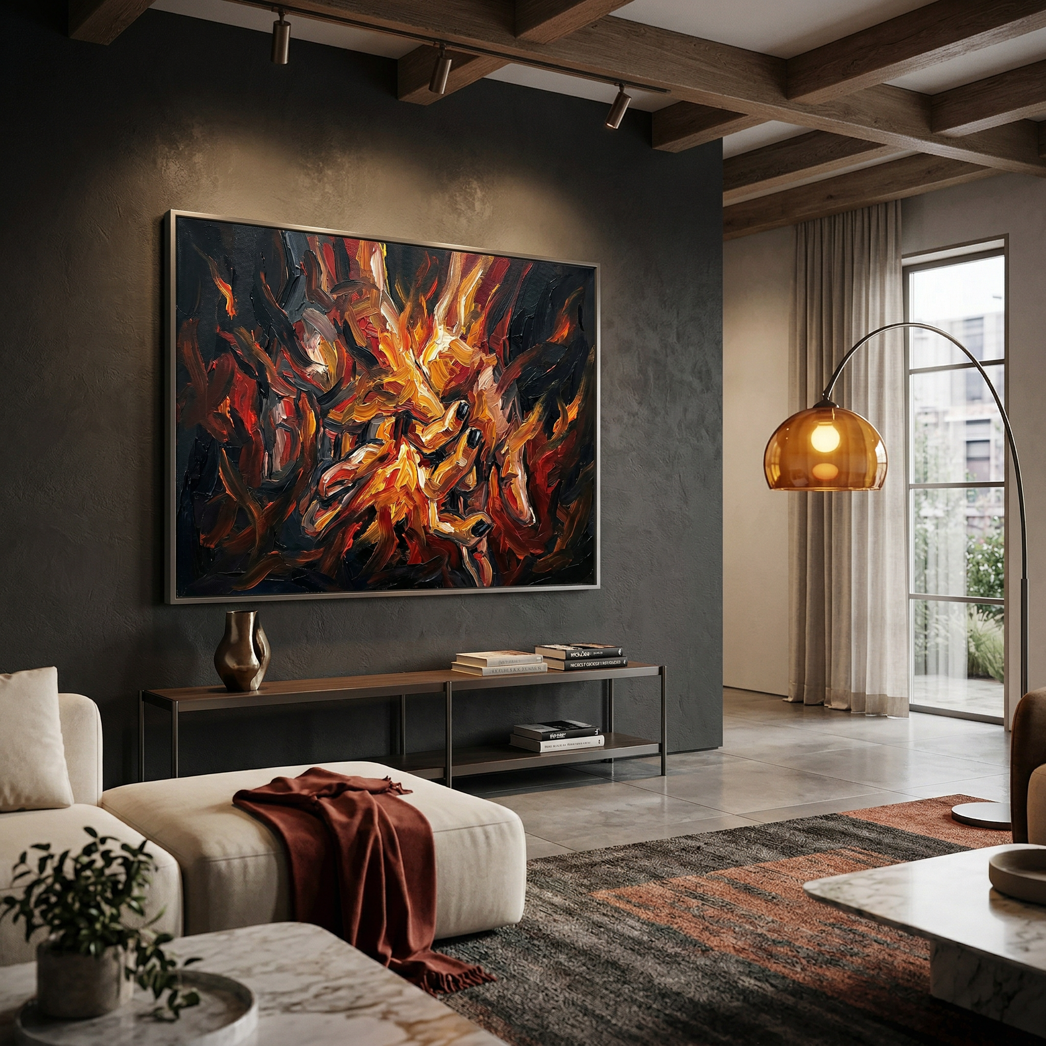 Hands Wall Art Canvas – Abstract Couple Hands, Romantic Bedroom Wall Decor, Love Connection Painting AffinityArts
