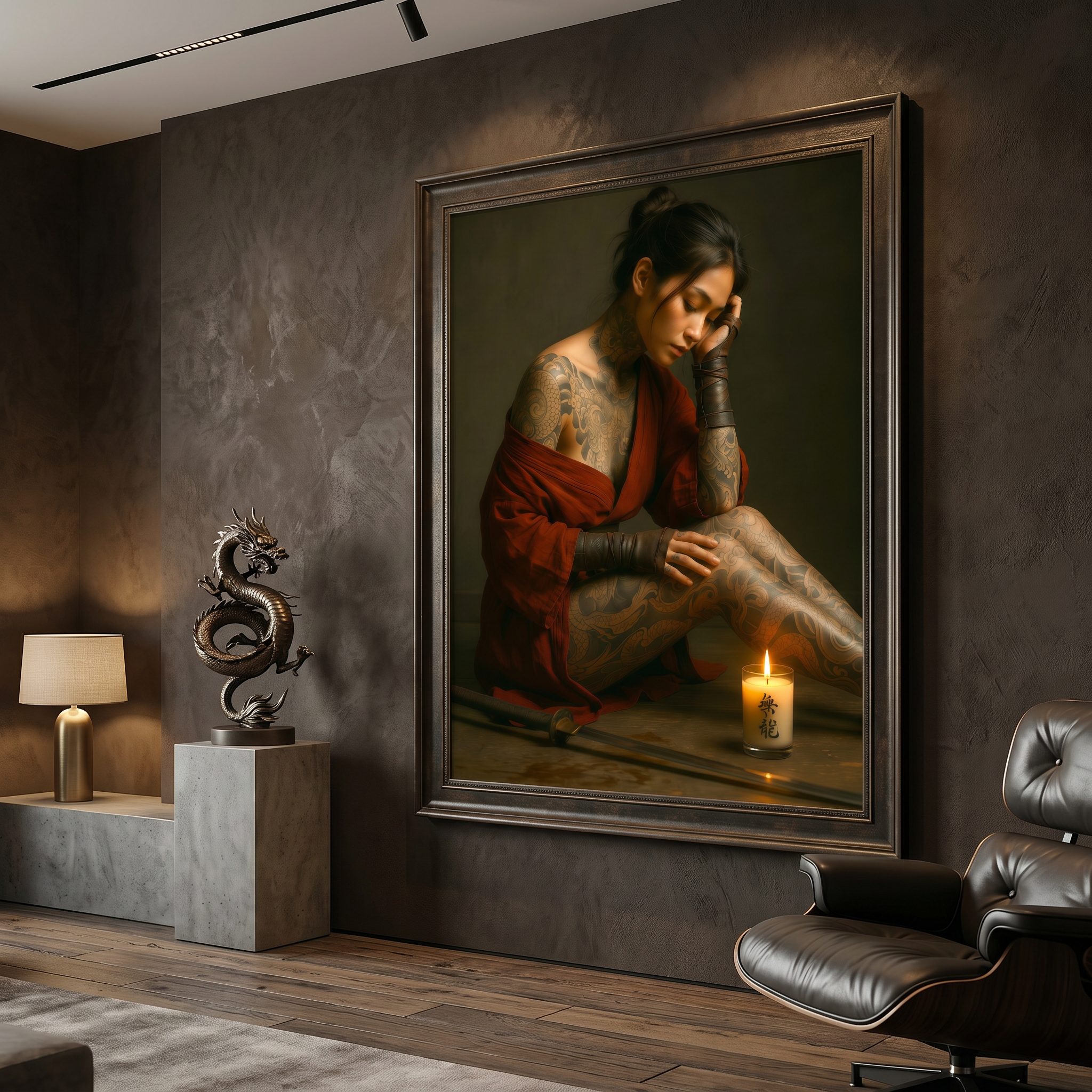 This japanese wall art doesn't fill the room — it settles into it, like a thought you finally stopped fighting