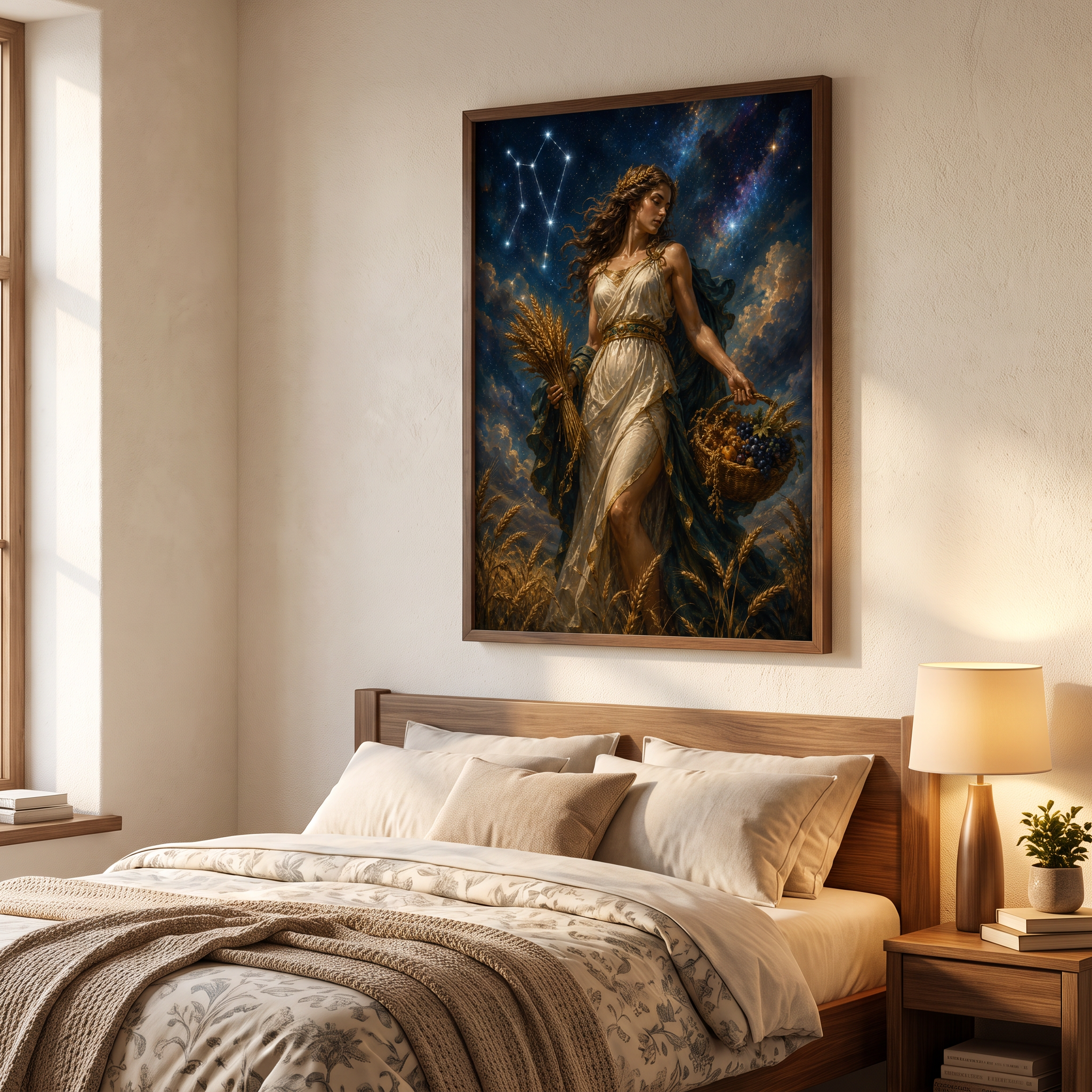 celestial wall art canvas — bedroom or office decor, multiple sizes