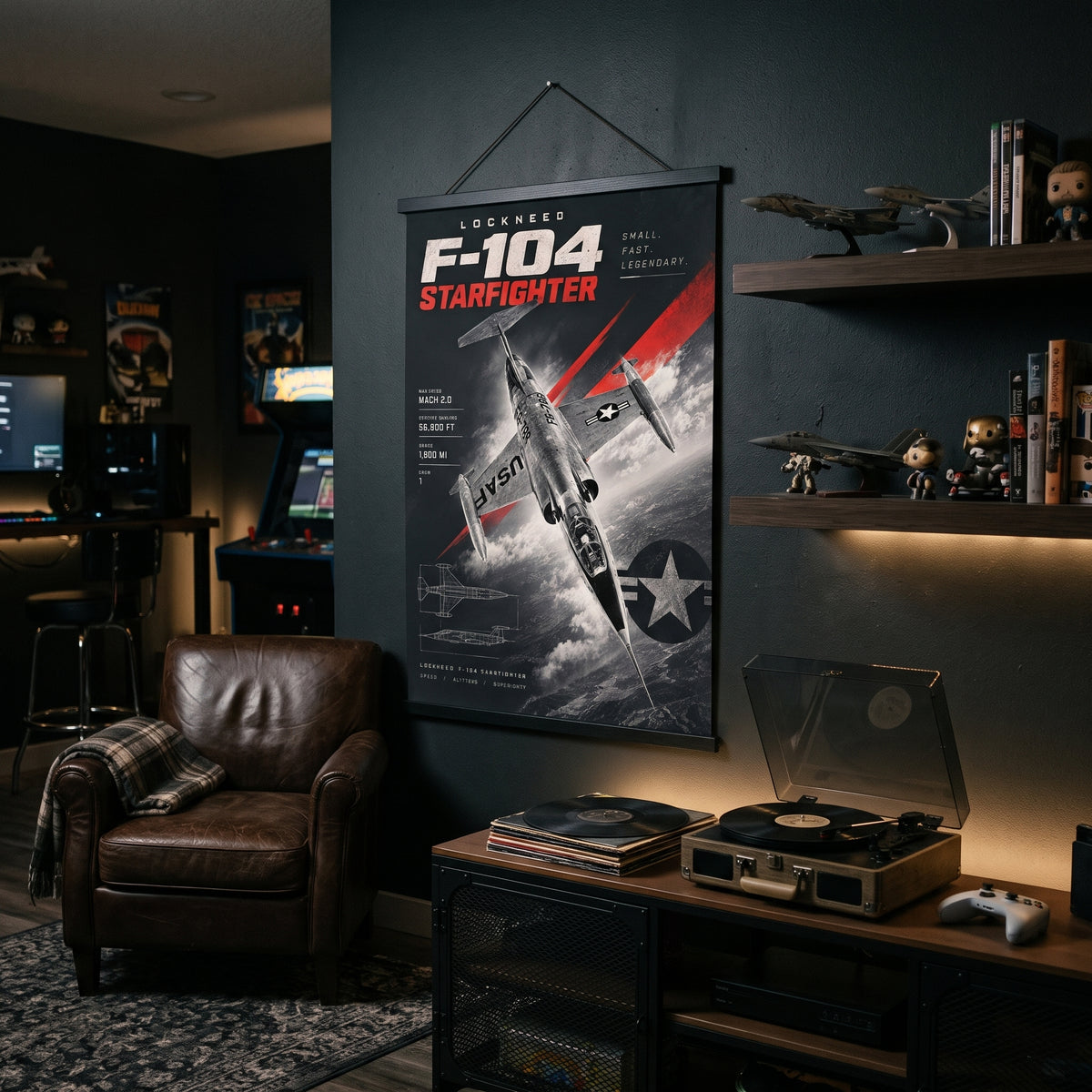 F-104 Starfighter poster printed on thick premium matte paper, poster only, frame not included