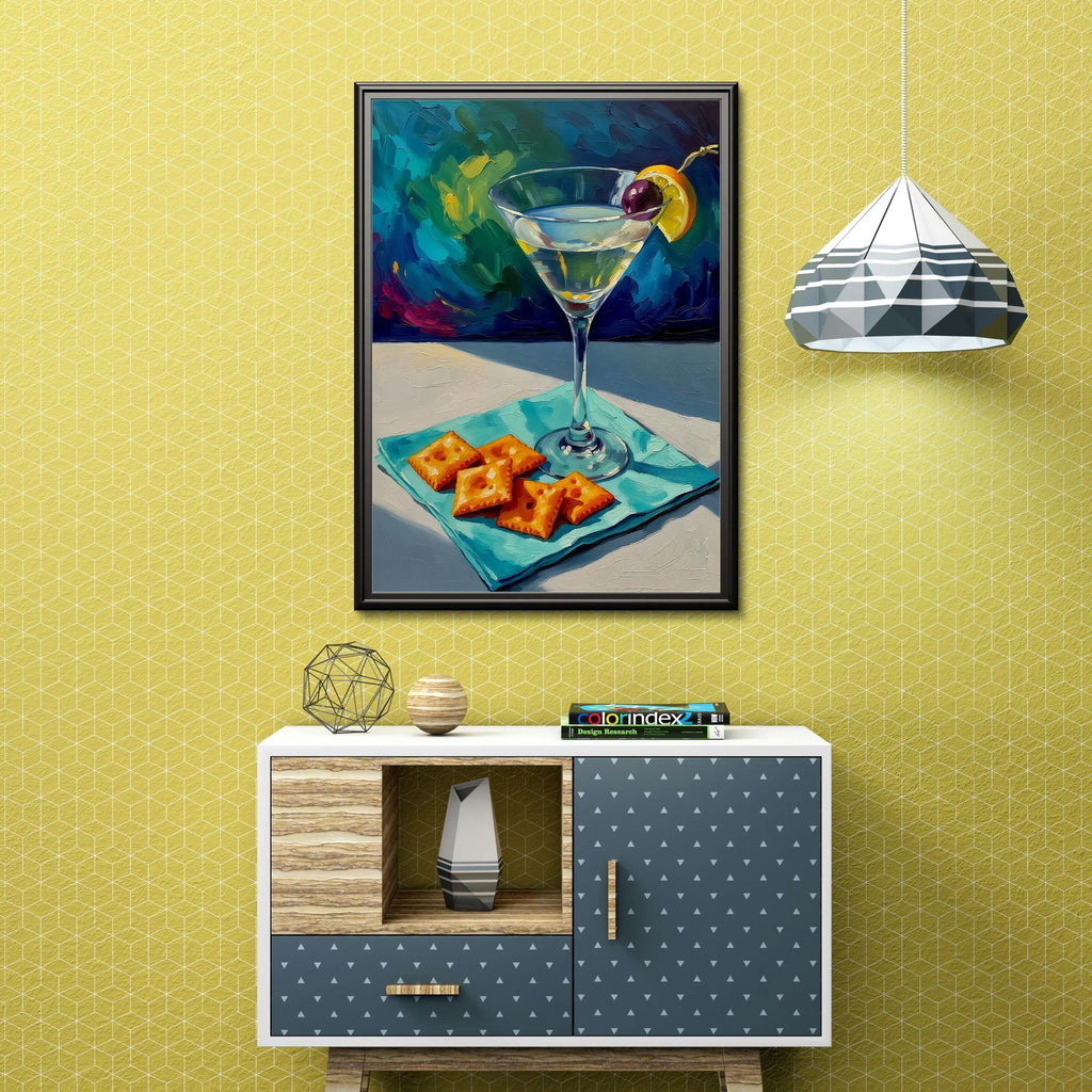 Martini Cocktail Print: Oil Painting Style on Satin Paper - AffinityArts 
