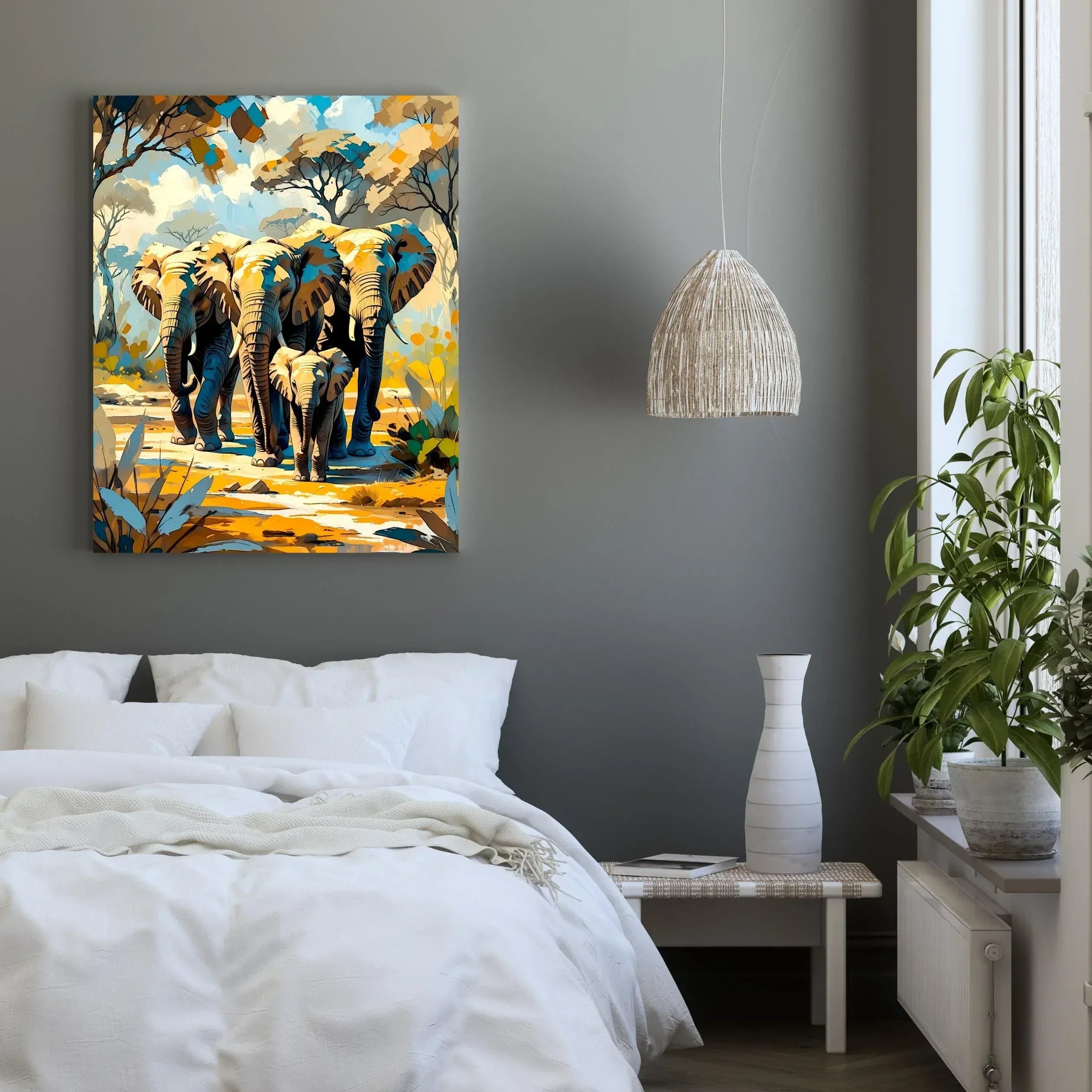 Elephant Family Canvas Print: African Safari Wall Art - AffinityArts 