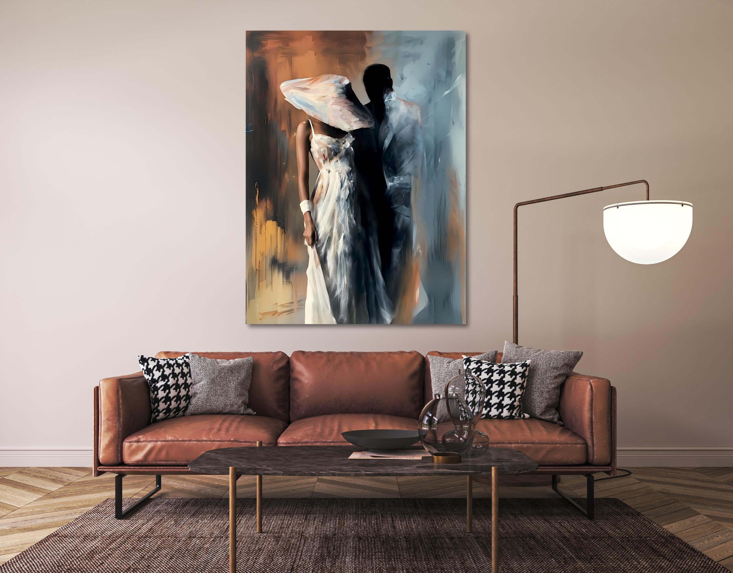 Abstract Couple Canvas Art: Romantic Bedroom Wall Decor AffinityArts