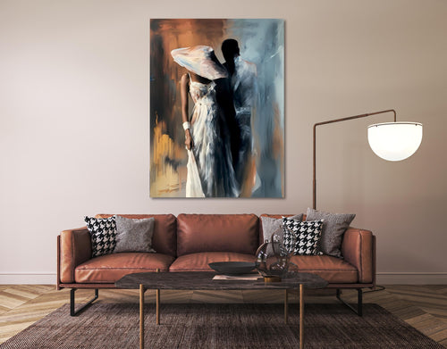 Abstract Couple Canvas Art: Romantic Bedroom Wall Decor AffinityArts