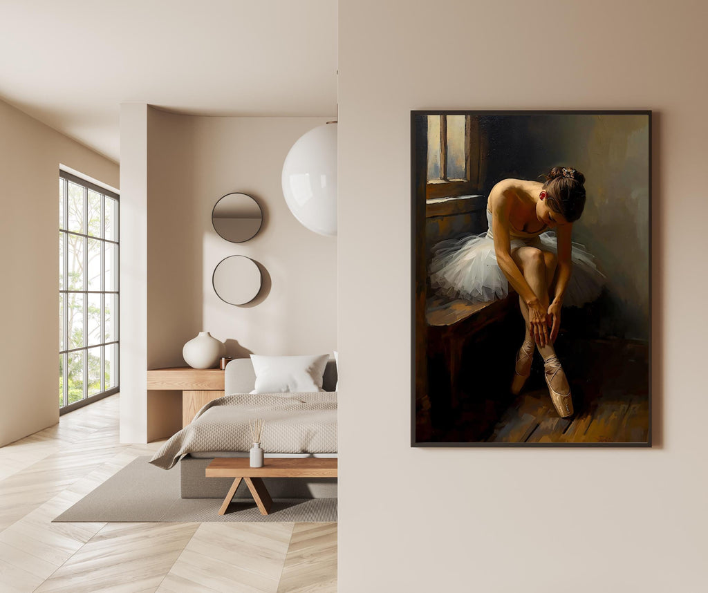 Ballerina Painting: Elegant Ballet Dancer Canvas Art or Satin Poster AffinityArts