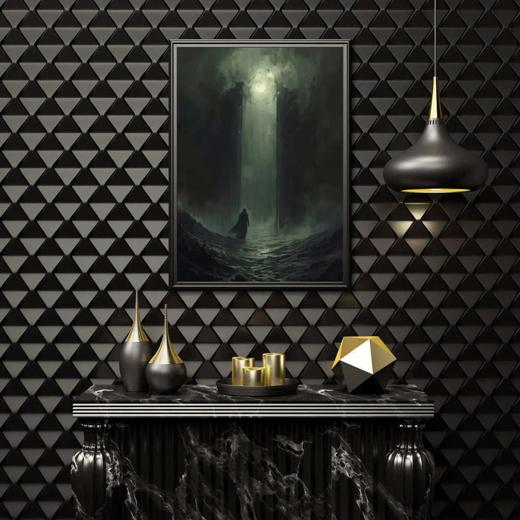 Dark Fantasy Art Print, Gates from Darkness to Light, Satin Paper - AffinityArts 