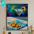 Martini Cocktail Print: Oil Painting Style on Satin Paper - AffinityArts 