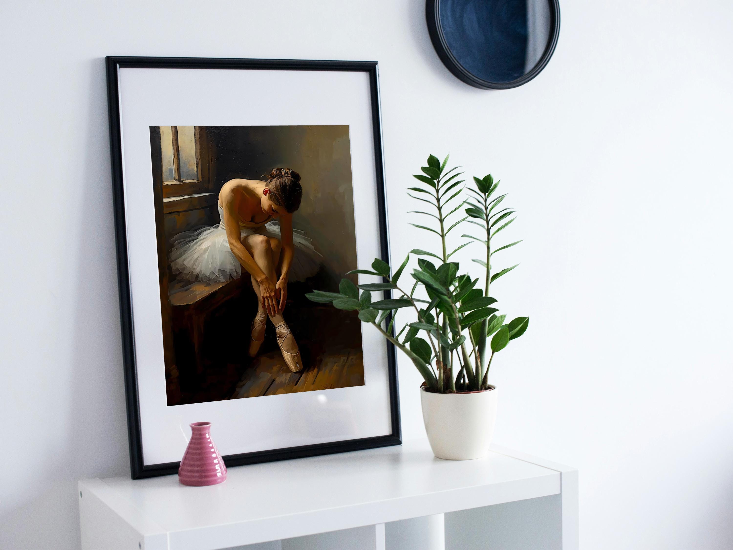 Ballerina Painting: Elegant Ballet Dancer Canvas Art or Satin Poster AffinityArts