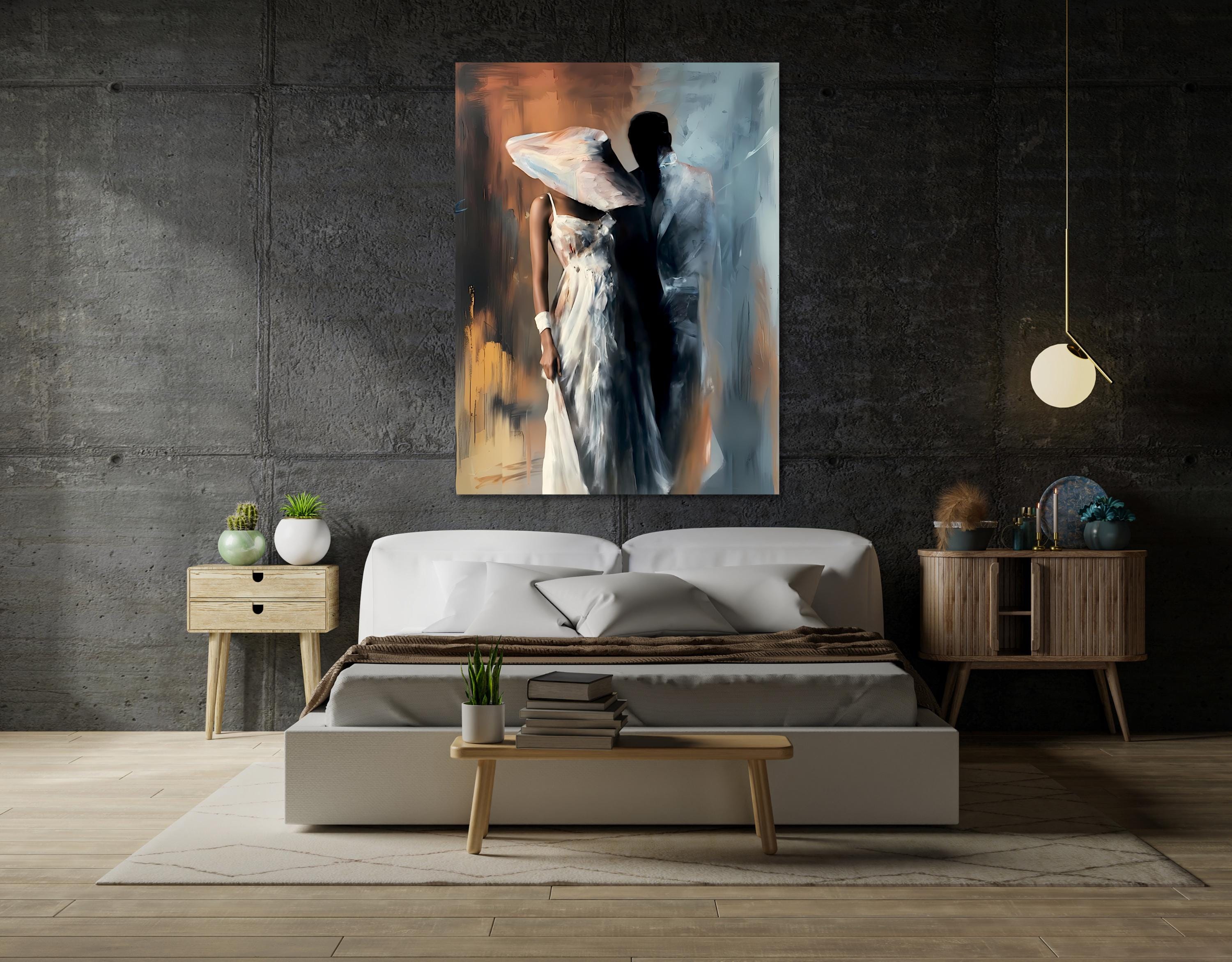 Abstract Couple Canvas Art: Romantic Bedroom Wall Decor AffinityArts