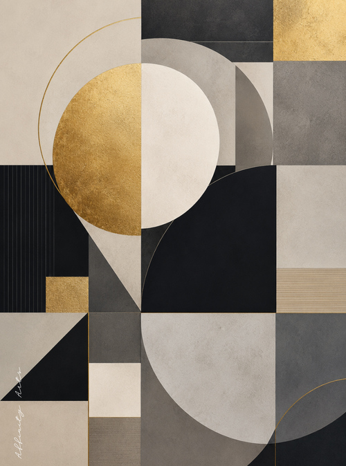 bauhaus wall art print — geometric abstract canvas, gallery quality