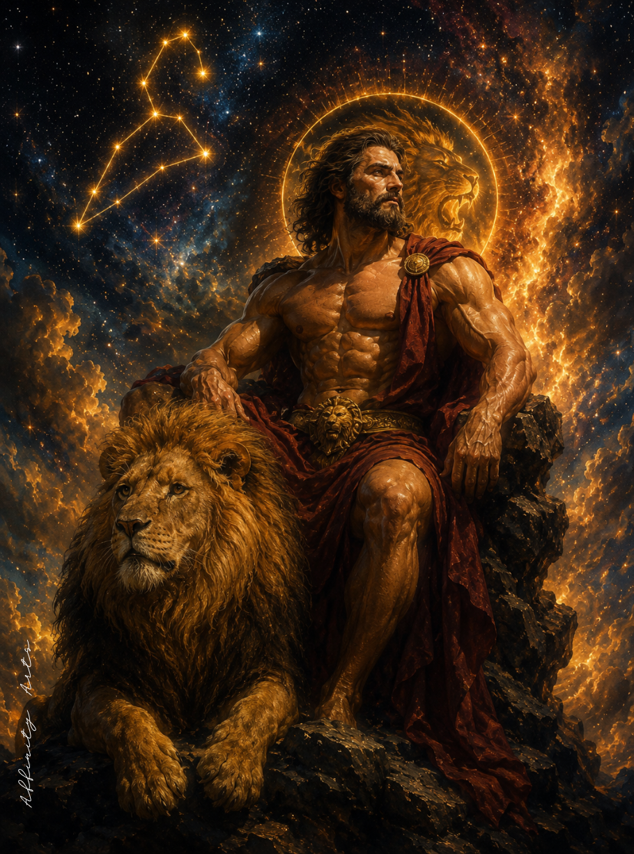 Leo zodiac canvas print — gallery wrap wall art, ready to hang, archival quality