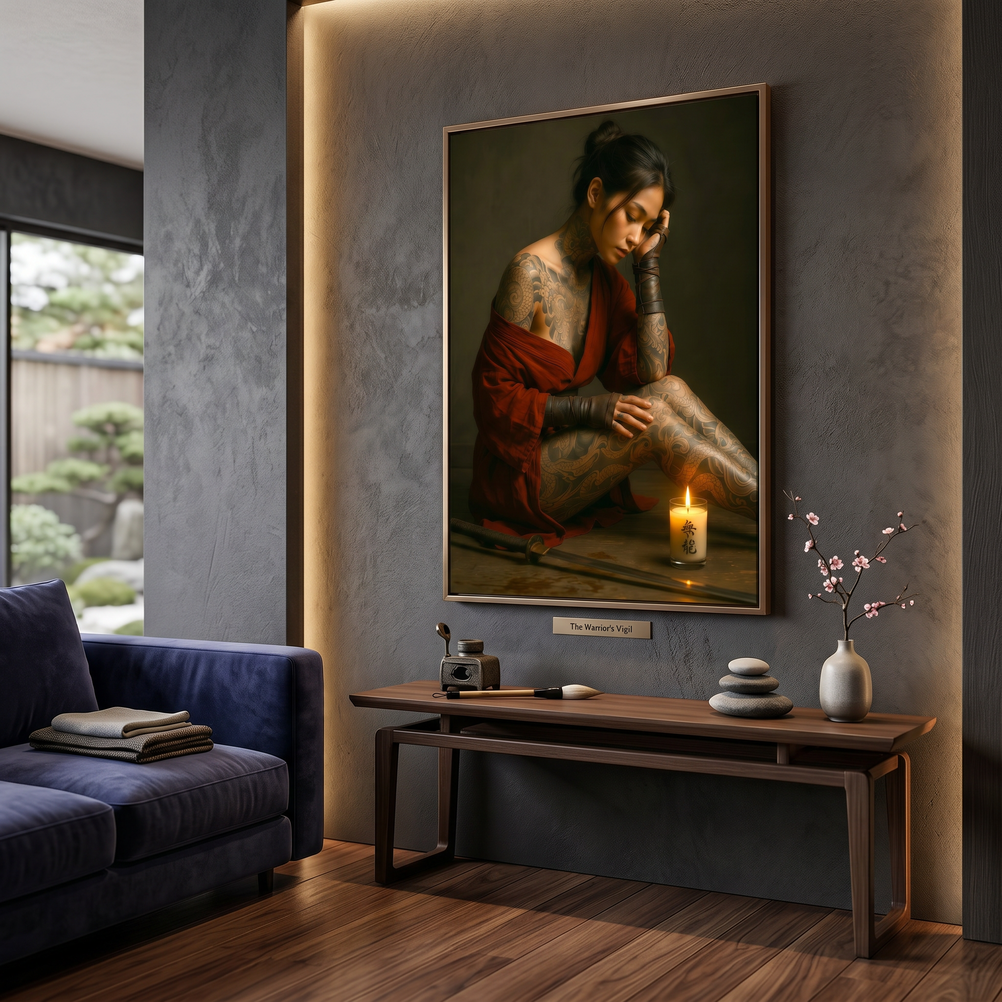 This japanese wall art doesn't fill the room — it settles into it, like a thought you finally stopped fighting
