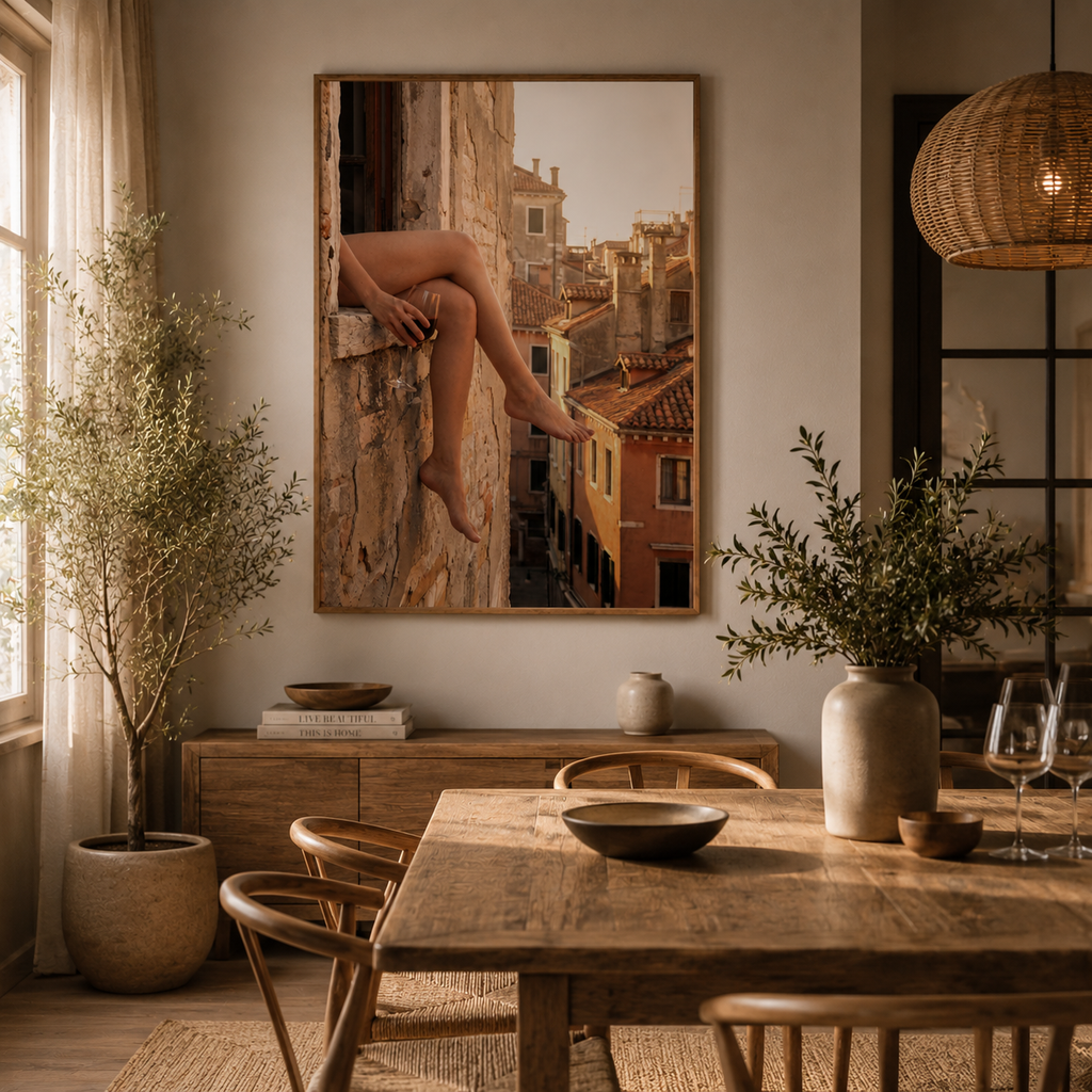 Rooftops, wine, and golden light — a small daily reminder to slow down