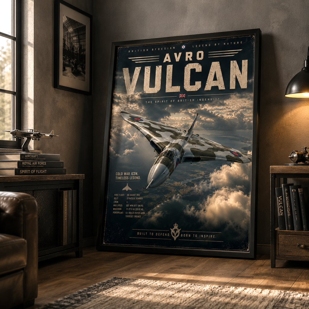 man cave art — RAF aircraft poster, vintage aviation art