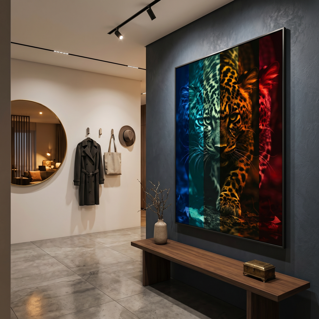 Colorful art animal wall art canvas — modern minimalist interior