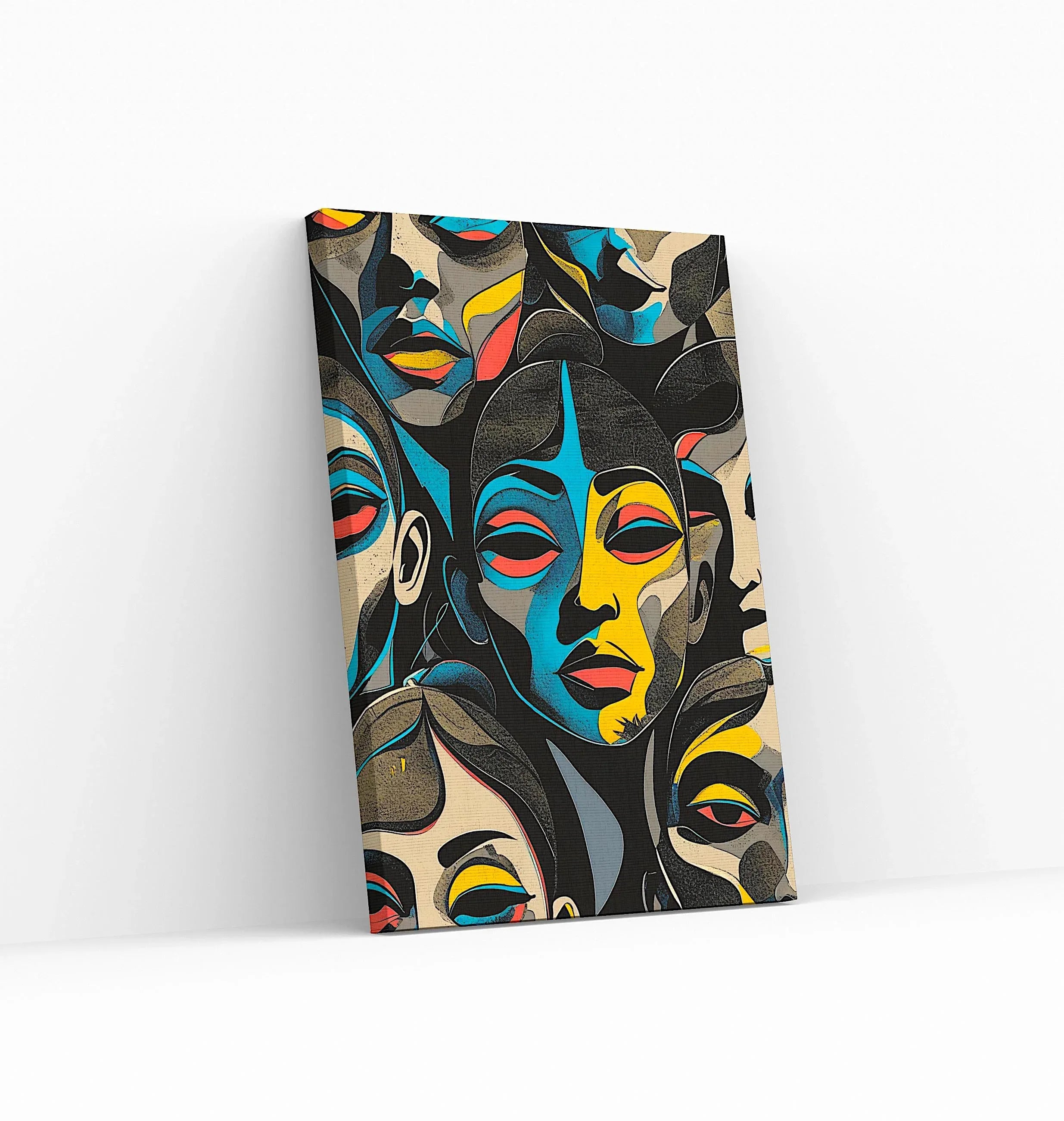 Abstract Colorful Face Art: Modern Pop Art Canvas Print - AffinityArts 