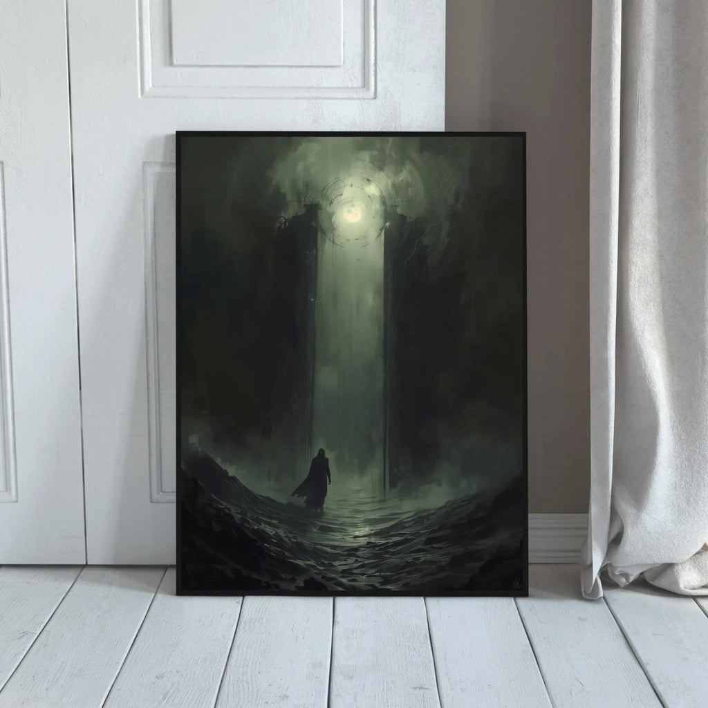 Dark Fantasy Art Print, Gates from Darkness to Light, Satin Paper - AffinityArts 