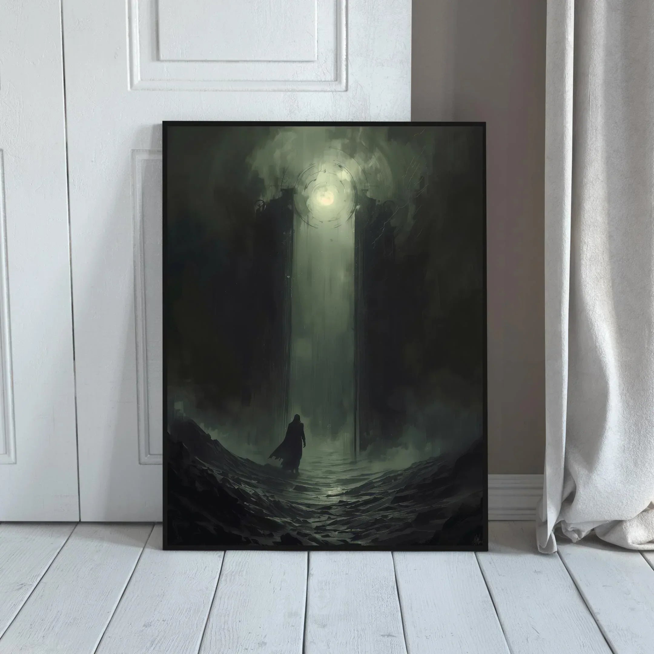 Dark Fantasy Art Print, Gates from Darkness to Light, Satin Paper - AffinityArts 