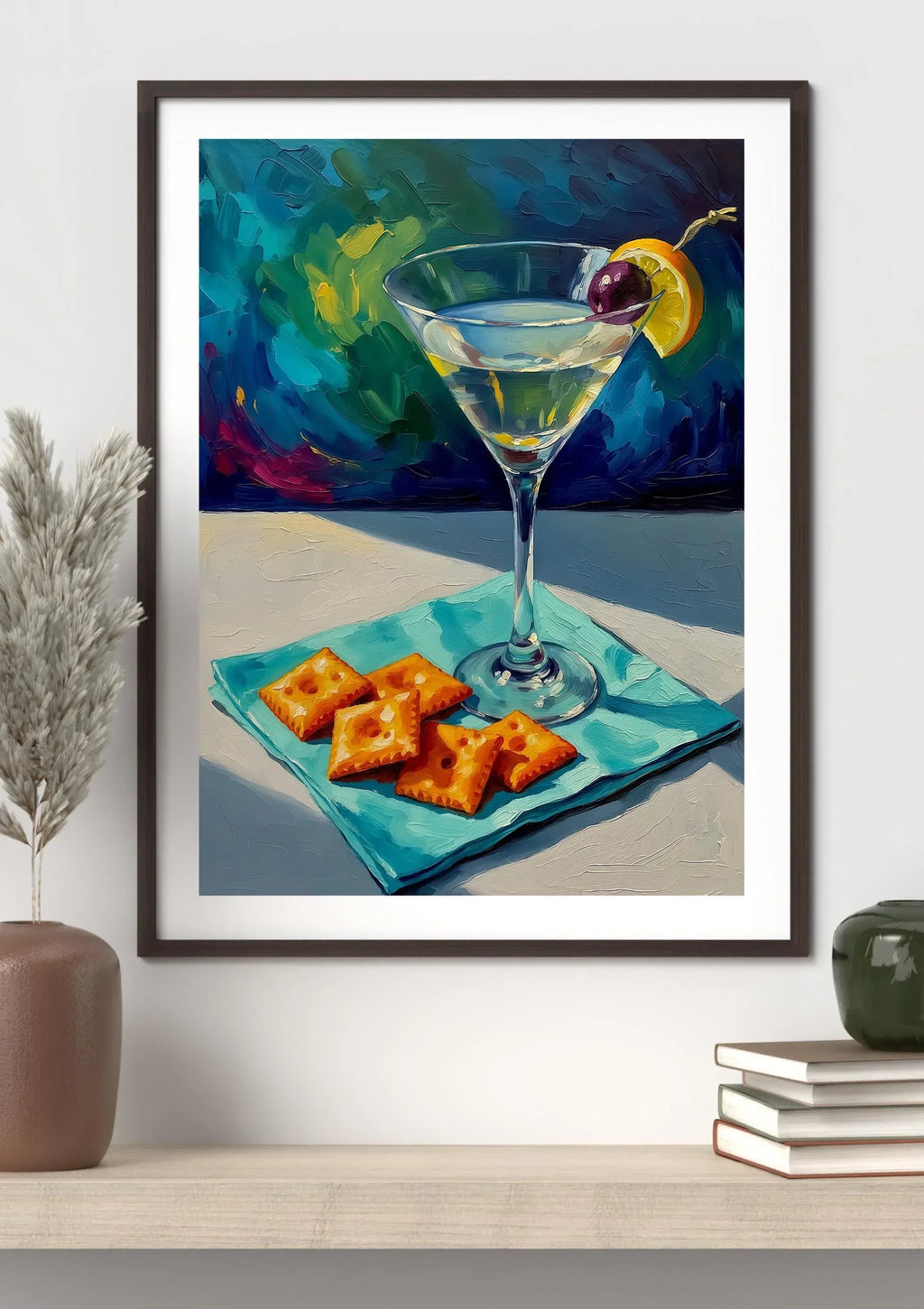 Martini Cocktail Print: Oil Painting Style on Satin Paper - AffinityArts 