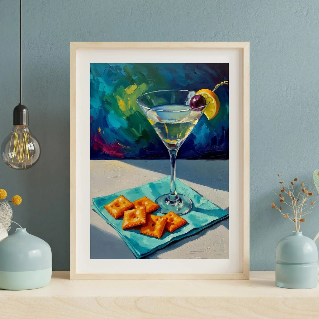 Martini Cocktail Print: Oil Painting Style on Satin Paper - AffinityArts 